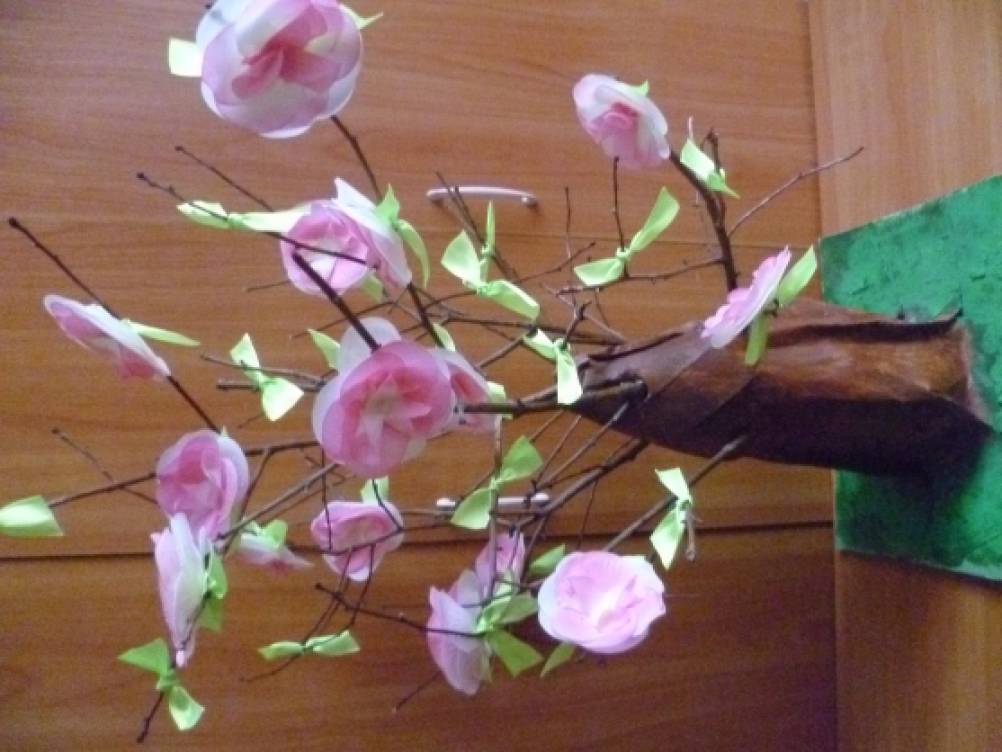 «Чудо-дерево» майстер-клас виготовлення квітів з атласних стрічок