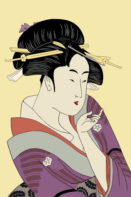Гравюра укійо-е на японському папері: «Красуня» Китагава Утамаро